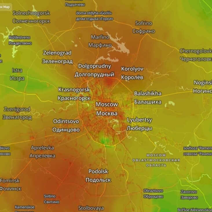 Качество воздуха в московском регионе "так себе", показывает сервис Breezometer