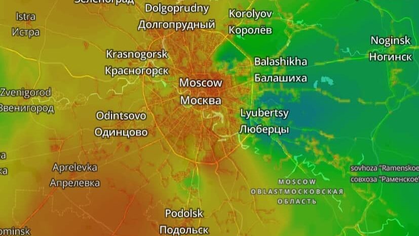 Качество воздуха в столичном регионе сегодня "так себе", показывает сервис Breezometer