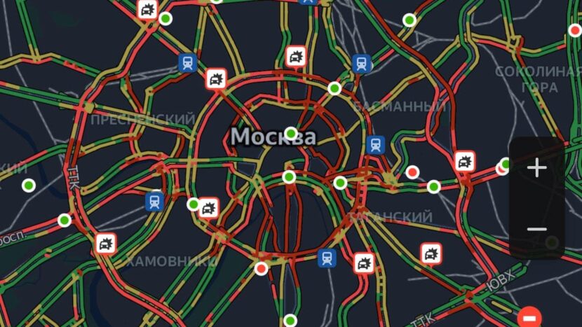 Пробки в Москве достигли 10 баллов из-за гололедицы