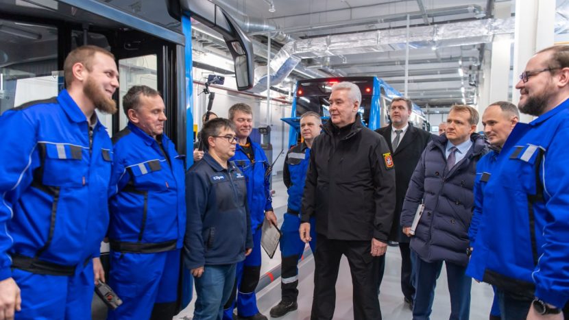 Собянин открыл новый электробусный парк в Новокосино