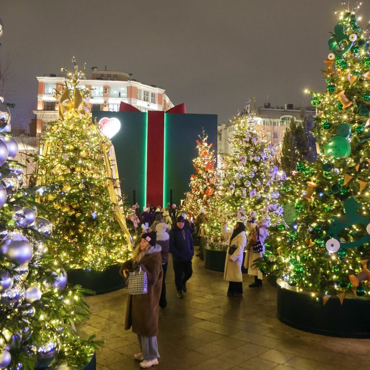 Елки известных артистов и дизайнеров выставили на Кузнецком мосту